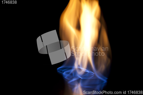 Image of fire flames on a black