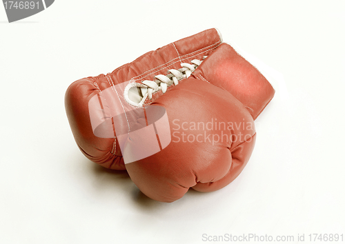 Image of A pair of red boxing gloves