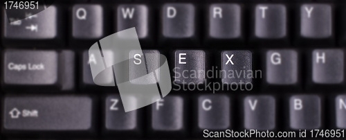 Image of SEX - very sharp image. Keyboard Keys