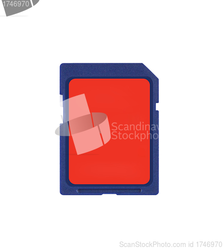 Image of Secure Digital memory card on white background