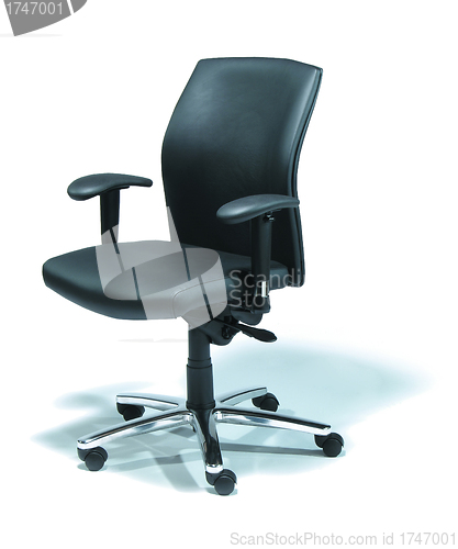 Image of The office chair from black imitation leather