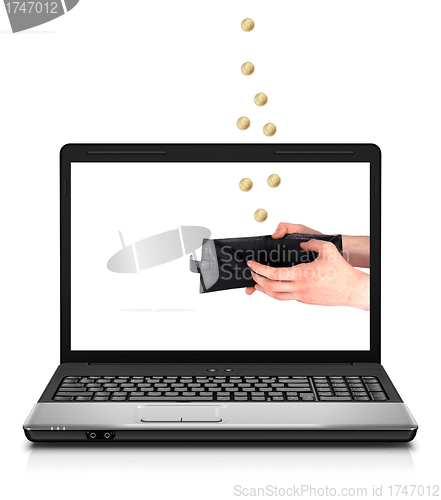 Image of A laptop computer isolated against a white background