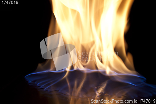 Image of flame on black