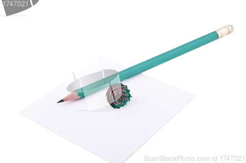 Image of paper and pencil isolated