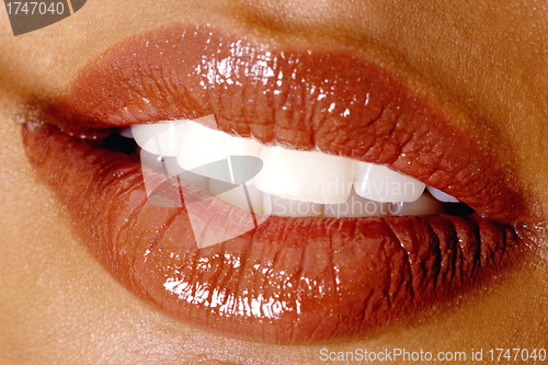 Image of macro of beautiful lips