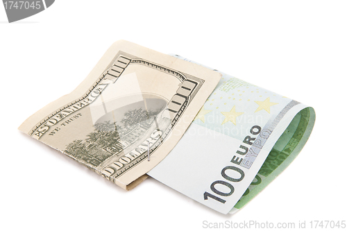 Image of Euro and dollar isolated