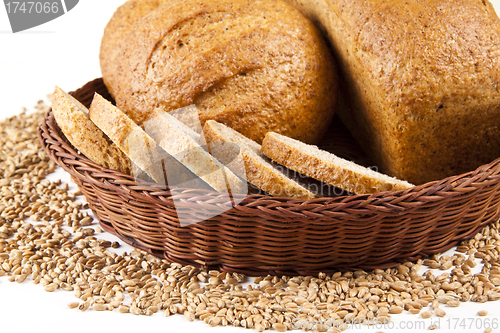 Image of Fresh bread isolated on a white background