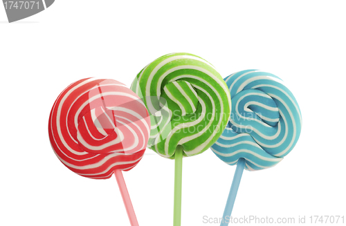 Image of Colourful lollipop isolated on the white background