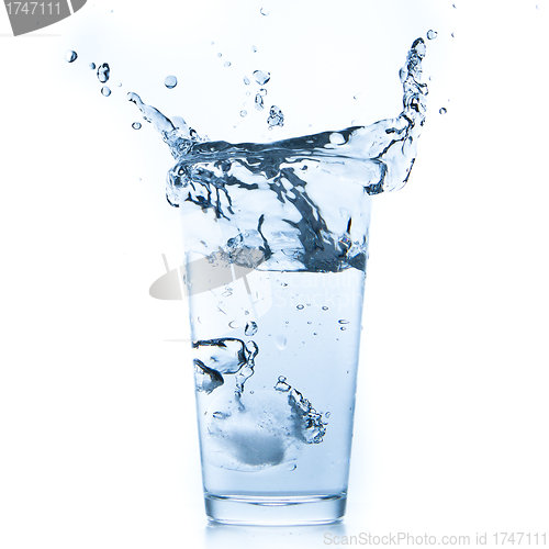 Image of water splash in glass