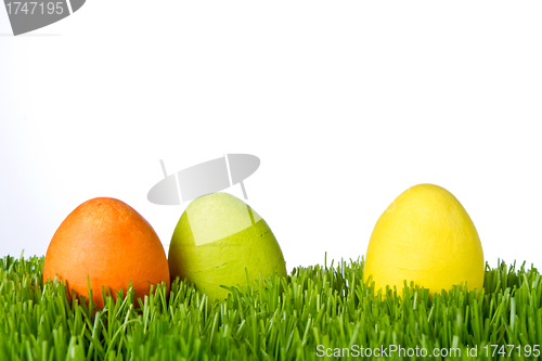 Image of easter eggs in grass