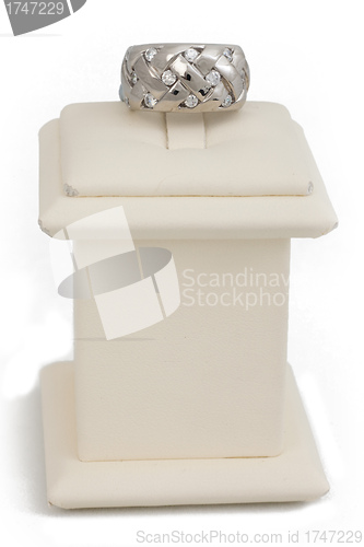 Image of Woven ring with diamonds