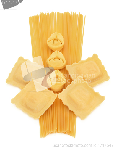 Image of Spaghetti Tortellini and Ravioli Pasta  