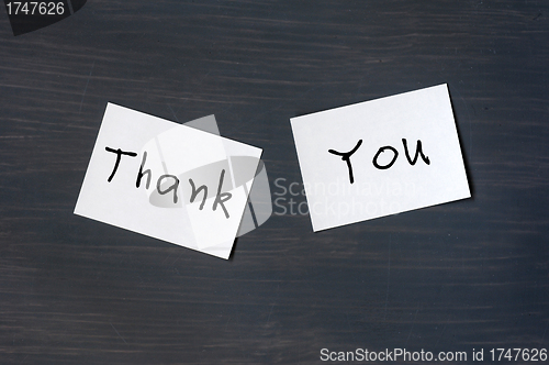 Image of Thank you written on a blackboard