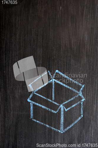 Image of Chalk drawing - concept of "Think outside the box" 