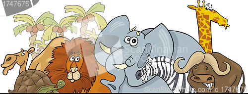 Image of Cartoon African Safari wild animals design