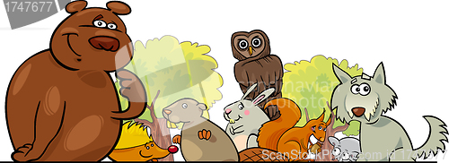 Image of Cartoon forest animals design