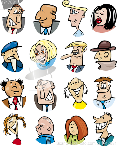 Image of cartoon people characters and emotions