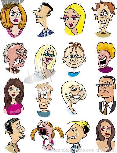 Image of cartoon people characters and emotions