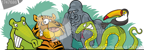 Image of Cartoon Jungle wild animals design