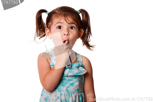 Image of Surprised little toddler girl