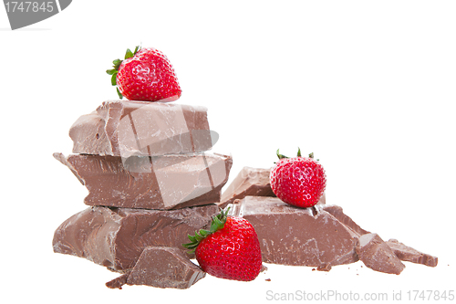 Image of Chunk Chocolate With Strawberries