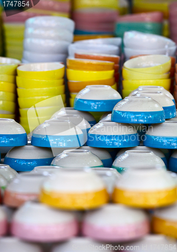 Image of Ceramic color dishes on market