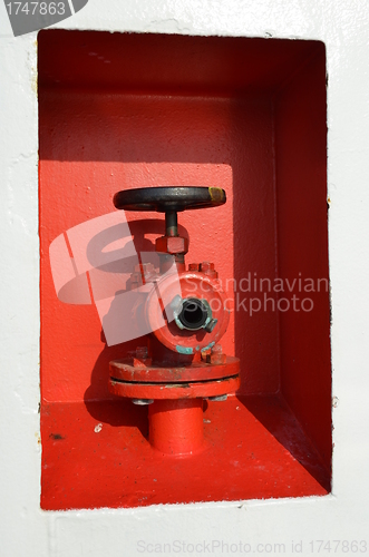 Image of Fire hydrant on a ship