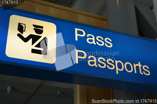 Image of Sign - passport control