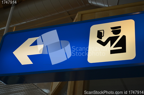 Image of Sign - passport control