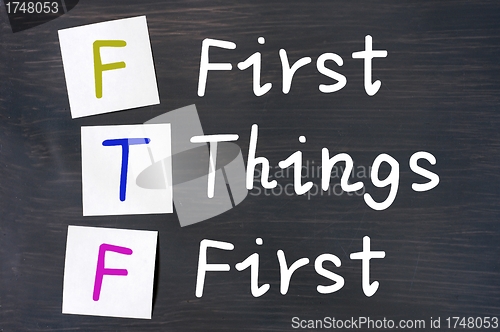 Image of First things first