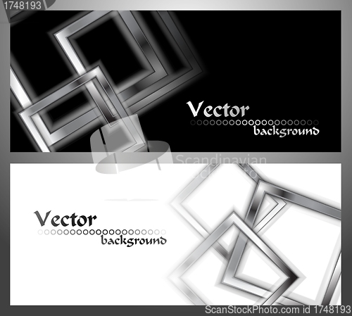 Image of Set of stylish monochrome banners