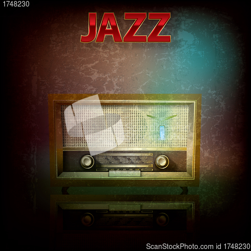 Image of abstract music background with retro radio