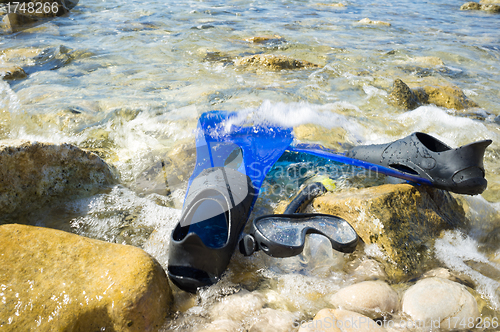 Image of Snorkeling equipment ashore