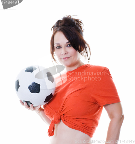Image of woman with soccer ball