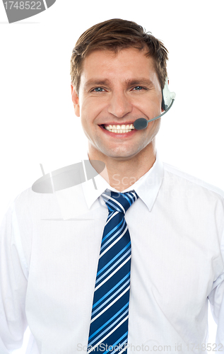 Image of Handsome help desk male executive