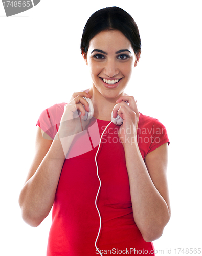 Image of Fashionable girl with headphones