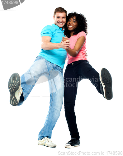 Image of Dancing couple having fun