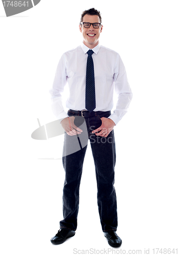 Image of Full length shot of stylish male executive