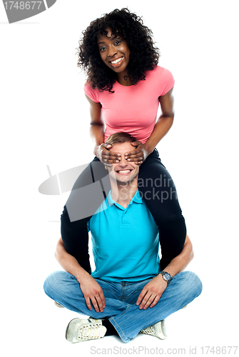 Image of Playful couple having fun