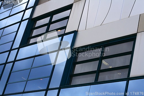 Image of Blue corporate windows wall