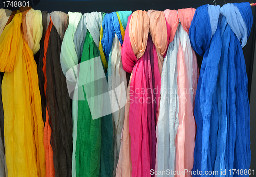 Image of Multi color headscarves fichu silk scarves sold 