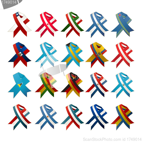 Image of Country flag ribbons