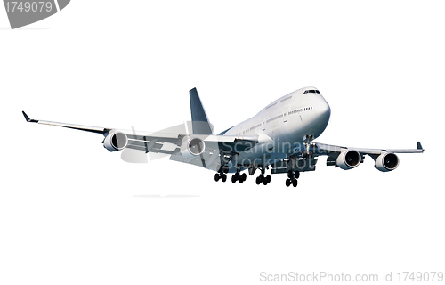 Image of Big passenger aircraft on white