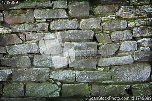 Image of Stonework, green with water - background