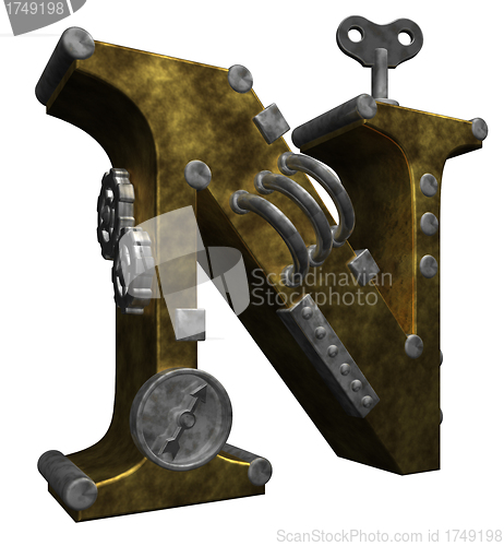 Image of steampunk letter n