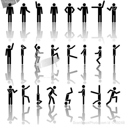 Image of People in different poses vector Icon 