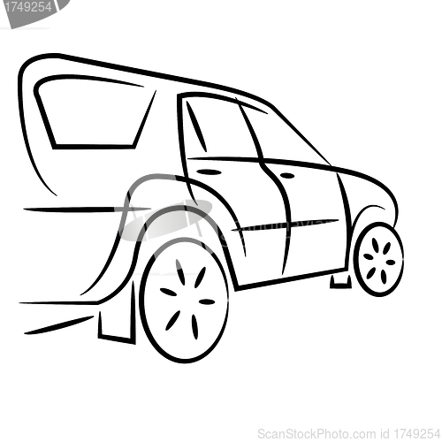 Image of Silhouette of suv car for  design. 