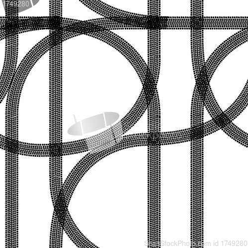 Image of Seamless wallpaper winter tire tracks pattern illustration 