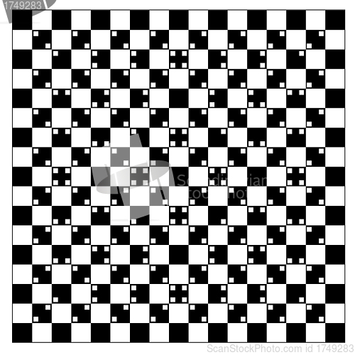 Image of illusion of volume in black and white squares