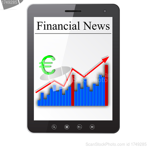 Image of Financial News on Tablet PC. Isolated on white. Vector  illustra